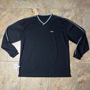 90s Fila v neck pullover jersey
